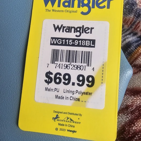 WRANGLER Like New Colorblock Cross Body 2-in-1Leather Purse/Bag Blue/white (348) - Picture 3 of 16